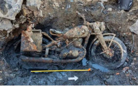 Ein Wehrmachts-Motorrad und �berreste zweier Soldaten wurden nach 80 Jahren in Budapest entdeckt.