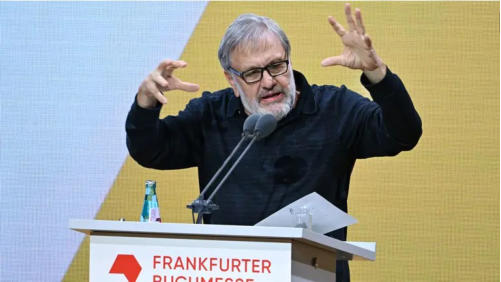 Slavoj iek, Philosoph aus dem Gastland Slowenien, lste mit seiner Rede zum Nahostkonflikt Emprung aus.